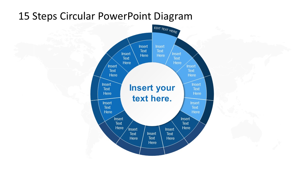 15 steps circular powerpoint diagram - slidemodel