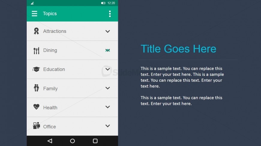 Topics Selection List Android Material UI - SlideModel