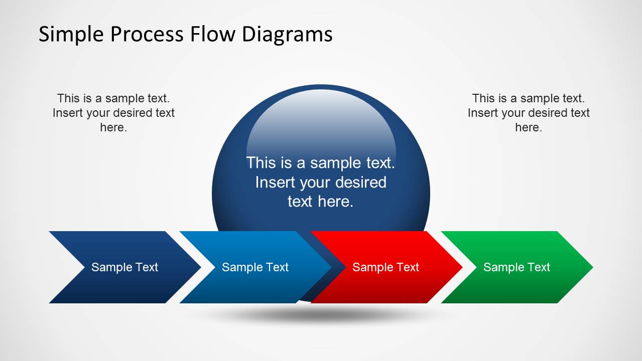 Simple Chevron Process Flow Diagram For Powerpoint Slidemodel 8004