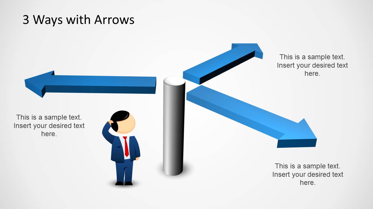 3 Way Powerpoint Diagram With Arrows Slidemodel 7416