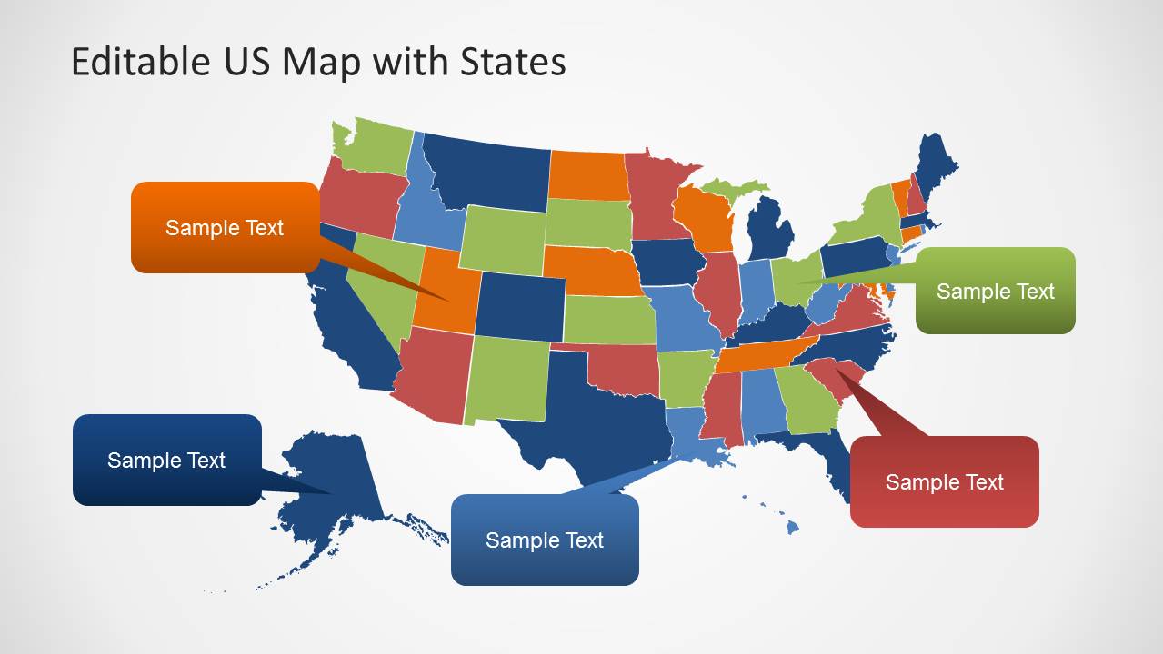 Us Map Template For Powerpoint With Editable States Slidemodel Images