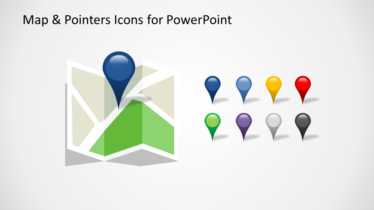 editable map  u0026 pointers icons for powerpoint