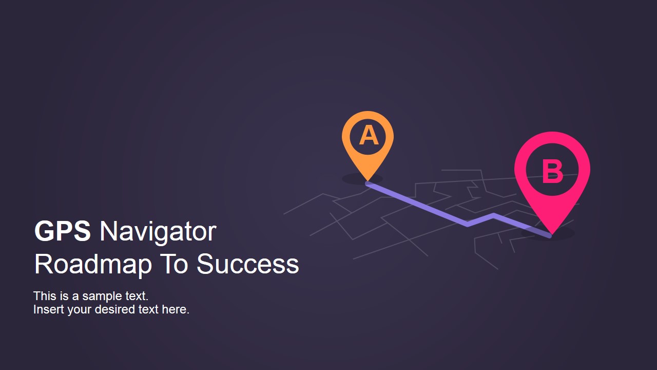 GPS Navigator Roadmap PowerPoint Template - SlideModel