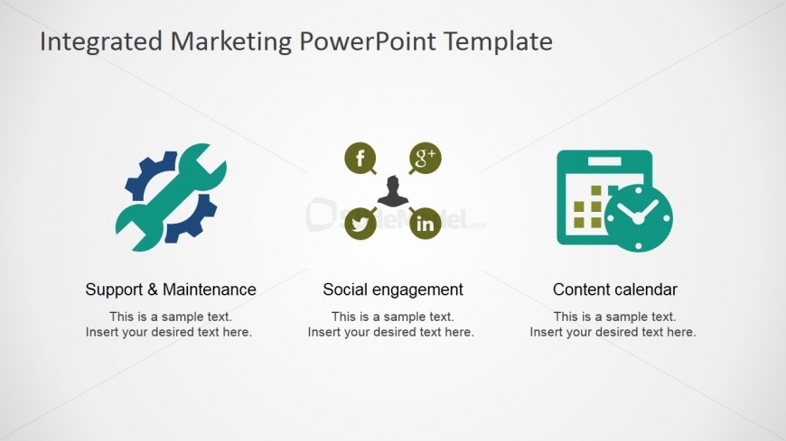 Social Engagement And Content Calendar Powerpoint Clipart Slidemodel Integrated Marketing Calendar Template