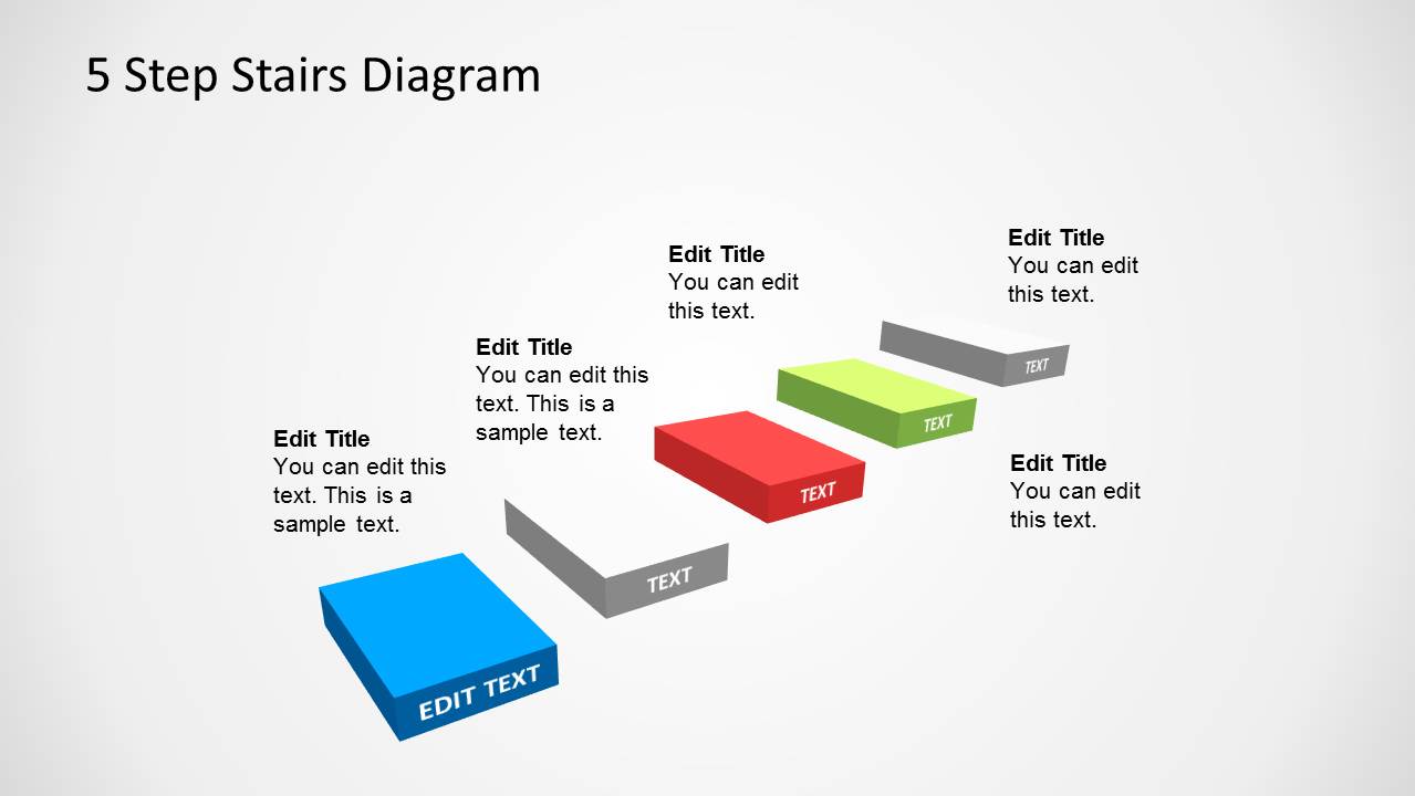 Step Stairs Diagram Template For Powerpoint Slidemodel