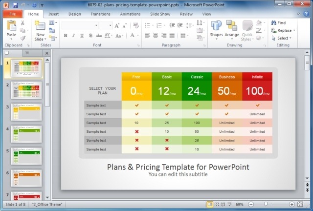 Product Comparison Chart Template Excel