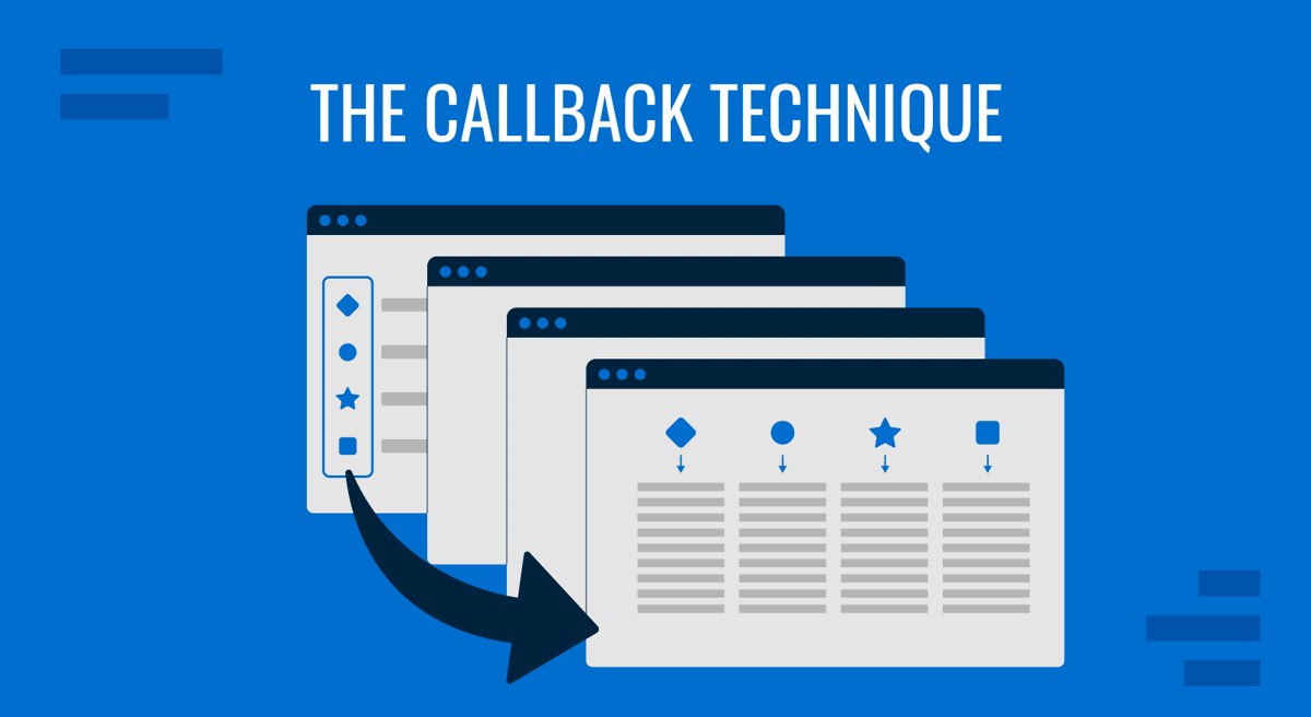 Cover for The Callback Technique public speaking article by SlideModel