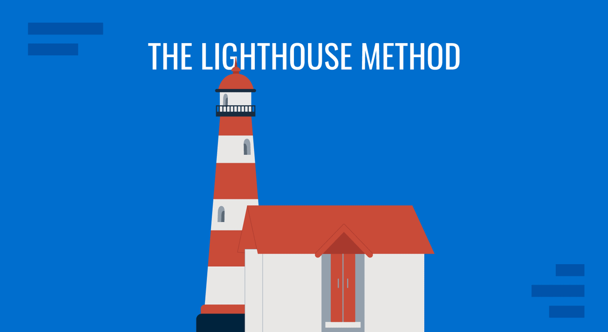 Cover for The Lighthouse Method of Public Speaking guide by SlideModel