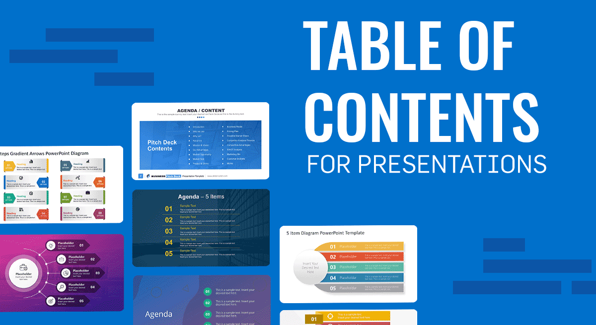 another word for contents in a presentation