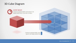 3D PowerPoint Cube With Extracted Piece