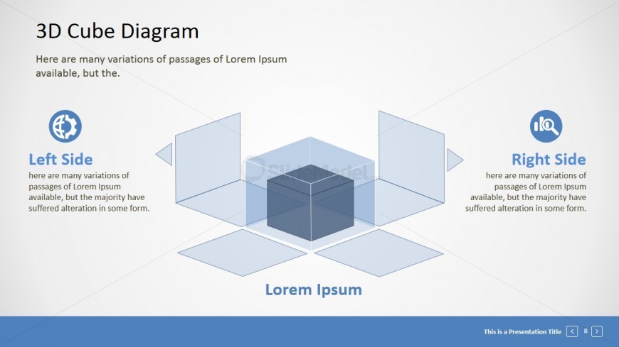 PowerPoint 3D Cube Decomposed Into Layers