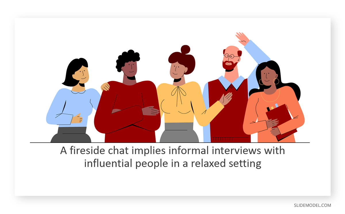 Fireside Chats People PPT Template Fireside Chats People Talking PPT Template