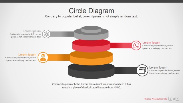 Parallel Flat Cylinders PowerPoint Diagram
