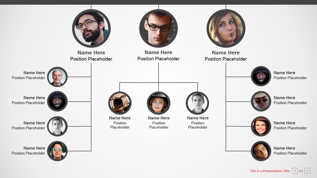 PowerPoint Slide Design Organizational Chart