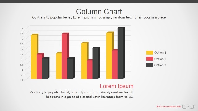 Branded Data Driven Column Charts for PowerPoint