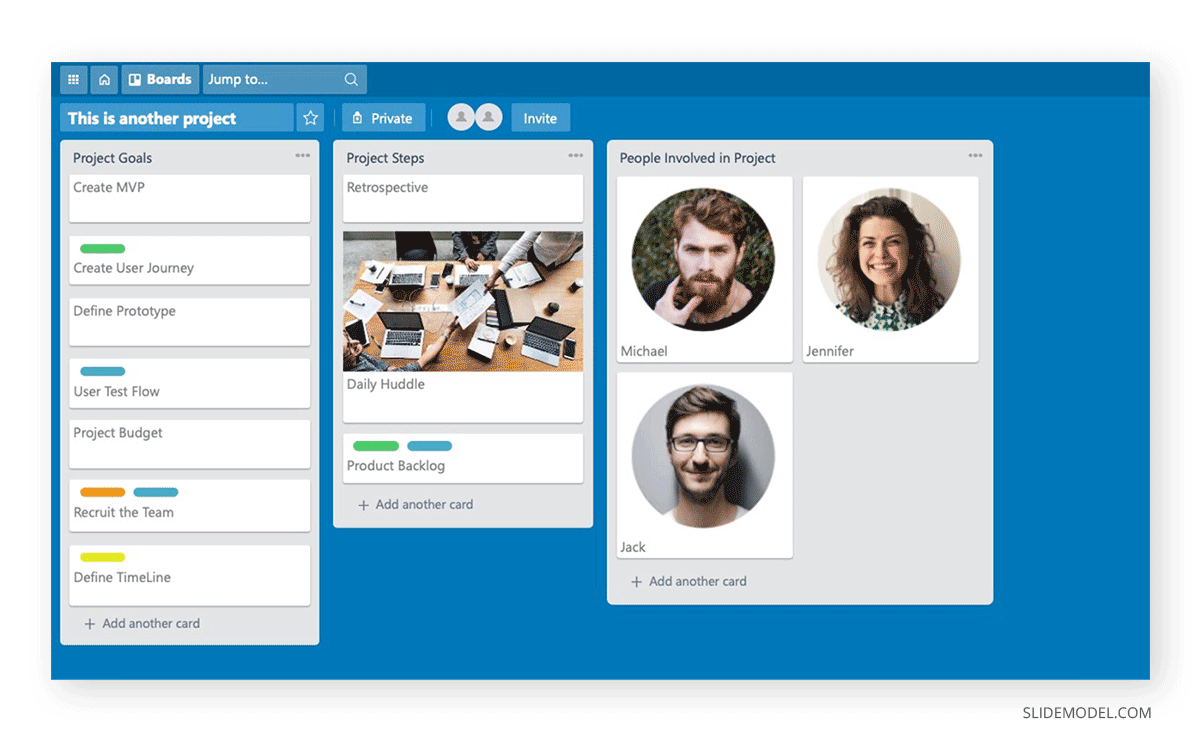 Kanban Board Trello Example PPT Template