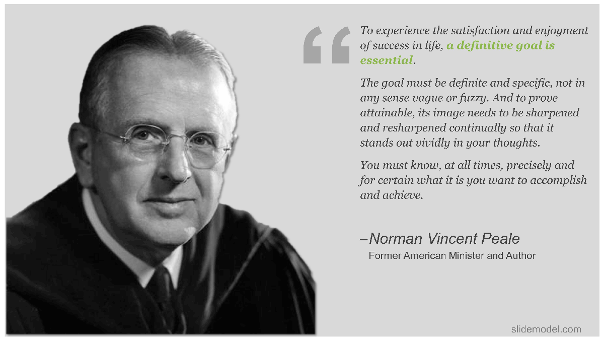 SMART Goals Quote from Norman Vincent Peale SMART Goals Norman Vincent Peale Quote