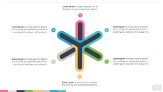 PowerPoint Six Points Thistle Shape Diagram