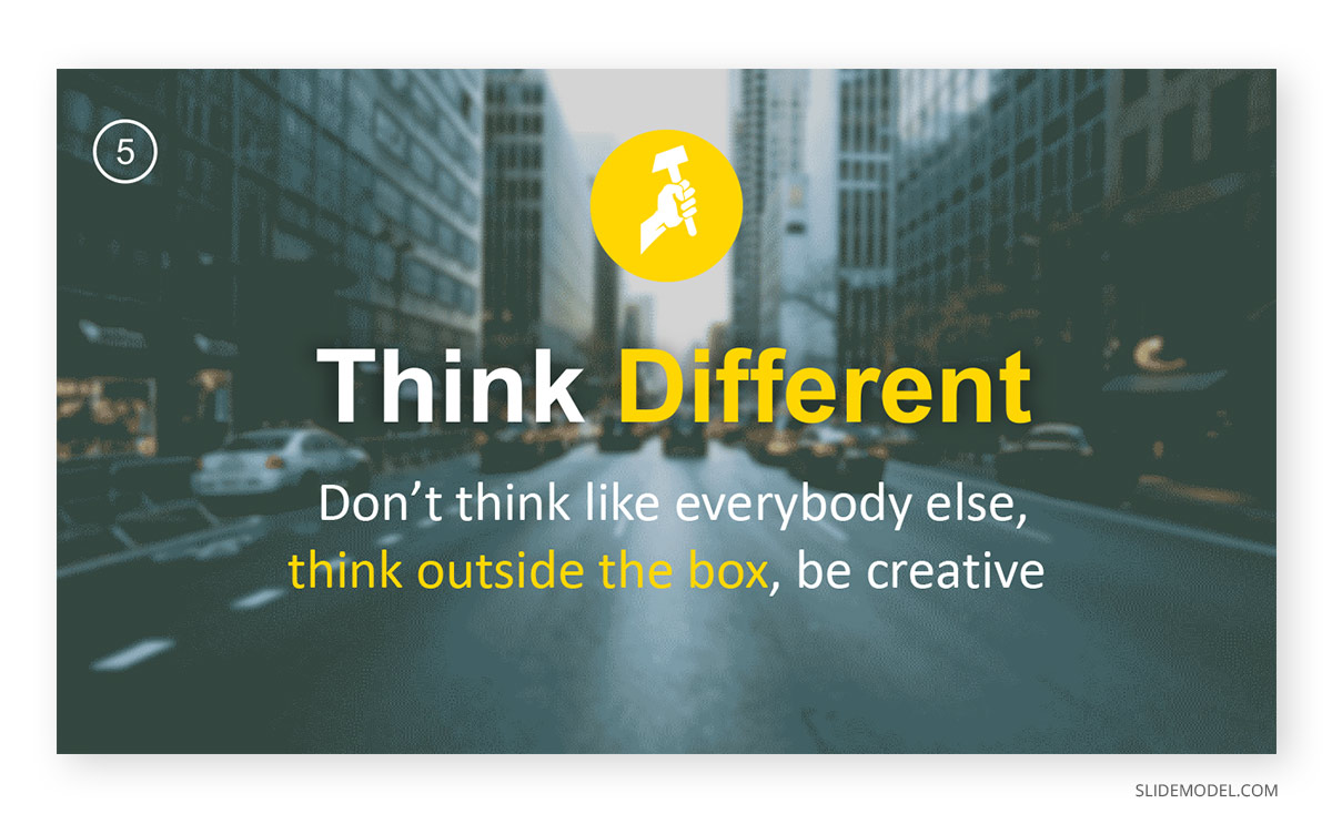 Powerful Words Quote PPT Template Powerful Words Think Different PPT Template