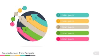 5 Curved Arrows PowerPoint Diagram