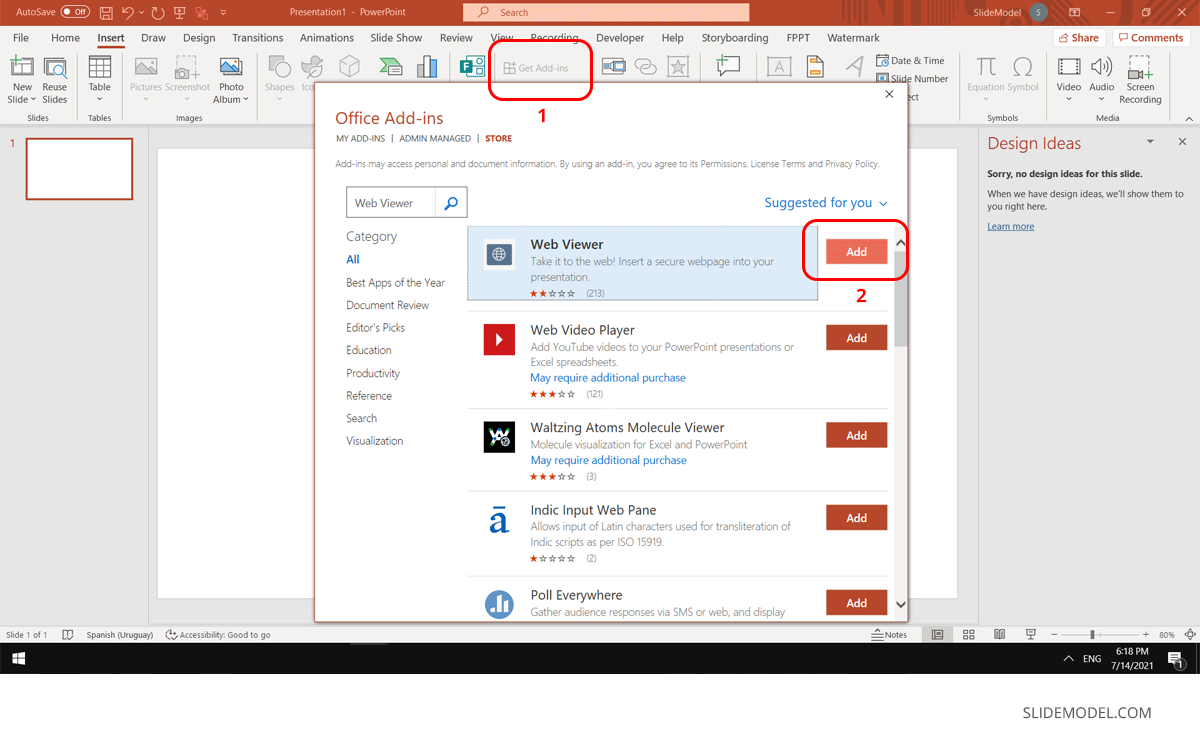 Install Web Viewer Plug in for PowerPoint