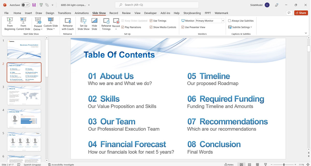 Free Powerpoint Templates Table Of Contents - Printable Templates