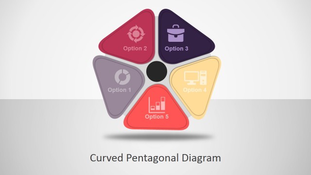 Curved Pentagon PowerPoint Diagram