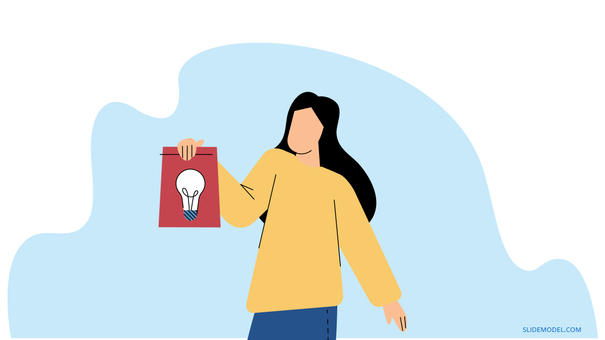 Behavioral Psychology Woman PPT Template Behavioral Psychology Woman Bulb PPT Template