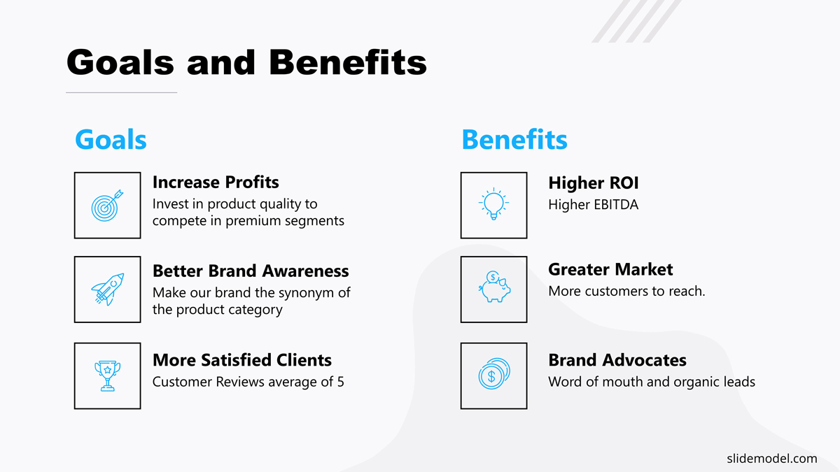 Project Proposal PPT Template Goals and Benefits Goals And Benefits PowerPoint Slide Project Proposal