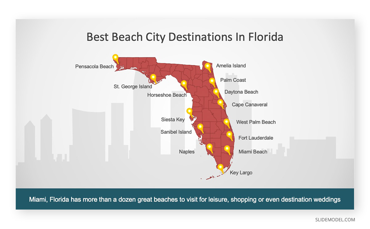 Florida State Outline Map PPT Template