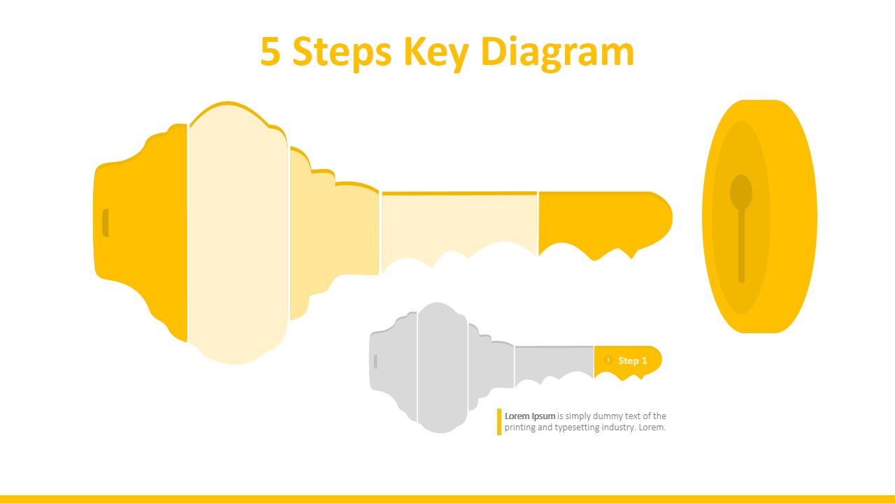 5 Steps Key Powerpoint Diagram