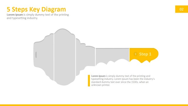 Five Steps Key Clipart for PowerPoint