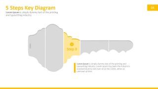 5 Steps PPT Diagram Unlock Metaphor