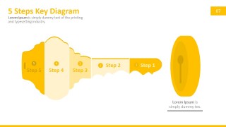 5 Steps Key Shape PowerPoint Template