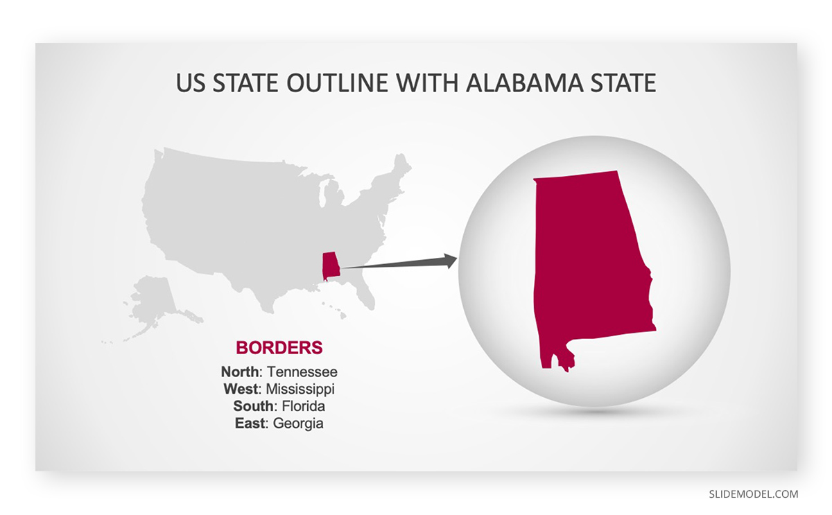 Alabama County Map PPT Template Map of Alabama PPT Template