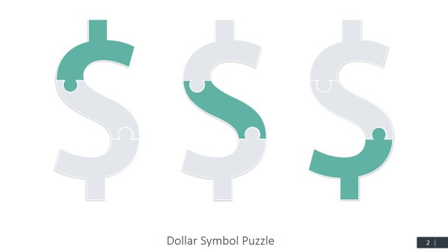 Dollar Symbol Jigsaw Shapes for PowerPoint