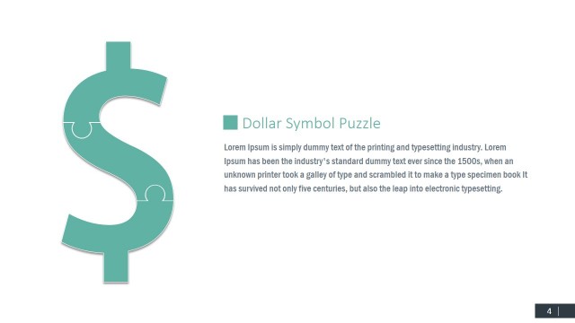 Dollar Jigsaw Money Symbol Clipart for PowerPoint