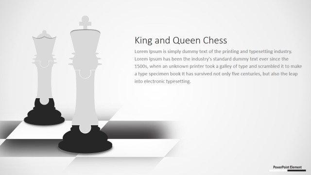 Editable Puzzle Chess King and Queen PowerPoint Shapes