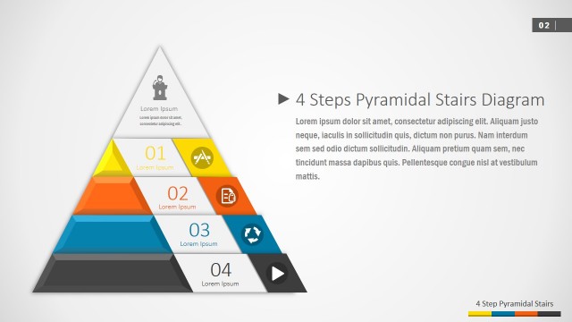 Four Steps Pyramid PowerPoint Diagram