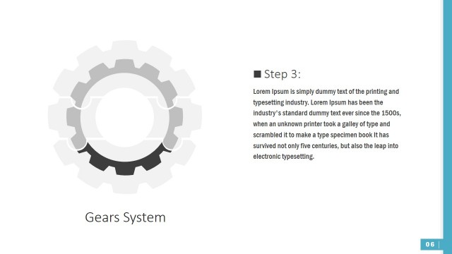 Three Steps Gear Icons for PowerPoint