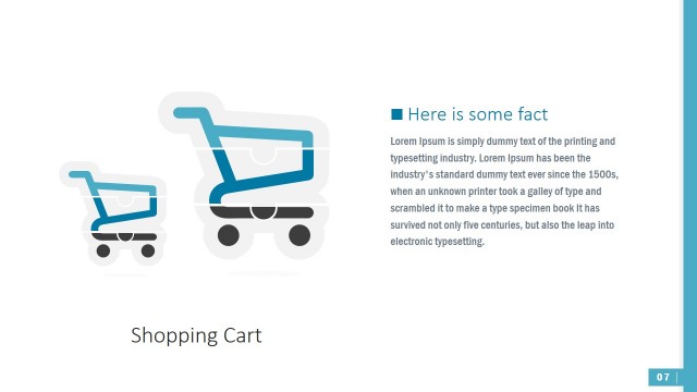 Three Shopping Cart Shapes Slides Design for PowerPoint