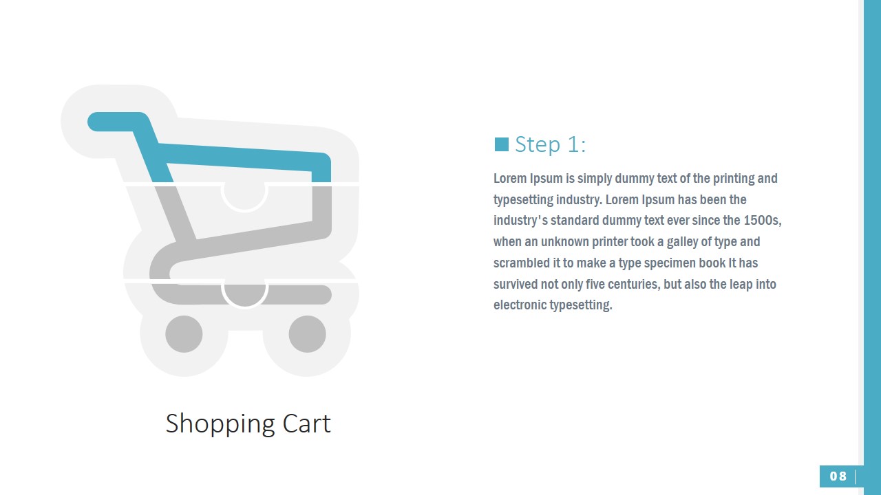 Shopping Cart Puzzle Shapes for PPT