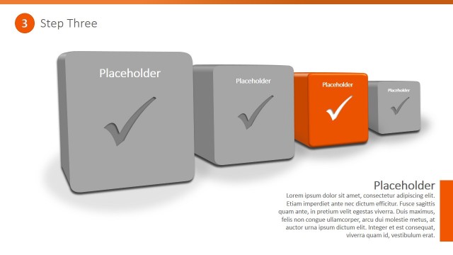 PowerPoint Diagram 4 Steps 3D Checklist