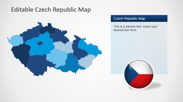 States Political Outline of Czech Republic PowerPoint Map