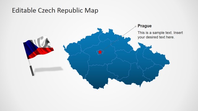 Flag Location Icon of Czech Republic PowerPoint Map