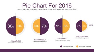 Comparison Pie Chart Flat Infographic PowerPoint Template