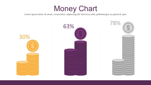 Money Chart Flat Infographic Elements For PowerPoint