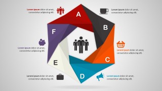 Hexagonal Paper Folded Diagram For PowerPoint