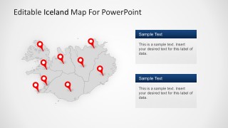 Iceland Country Map With Region Locator