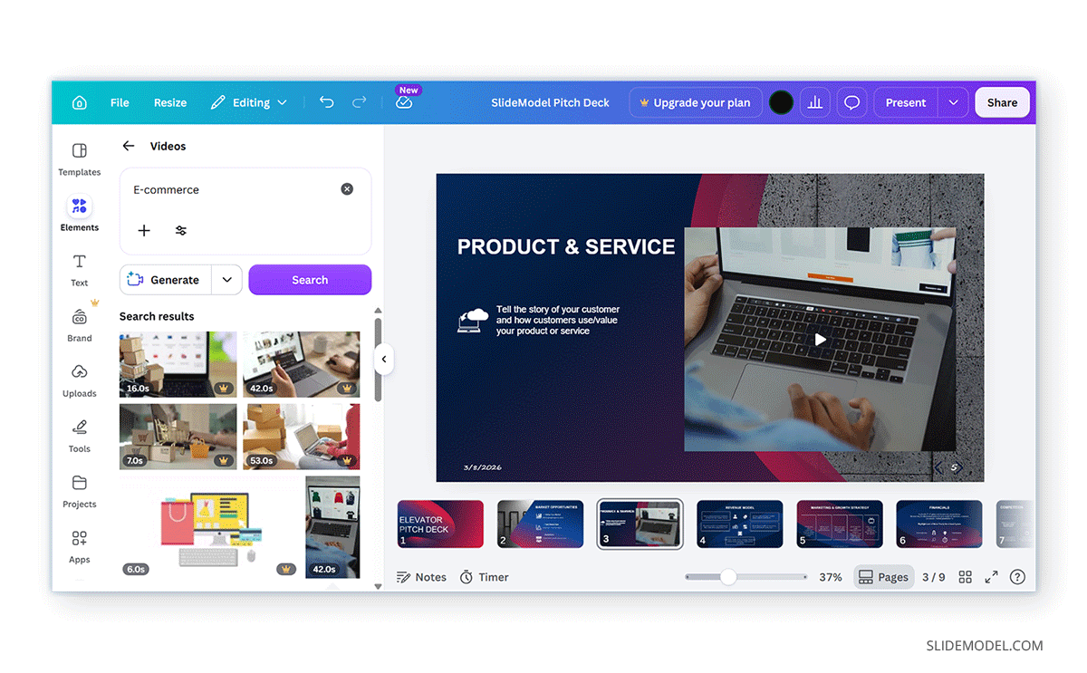 How to work with stock videos in Canva